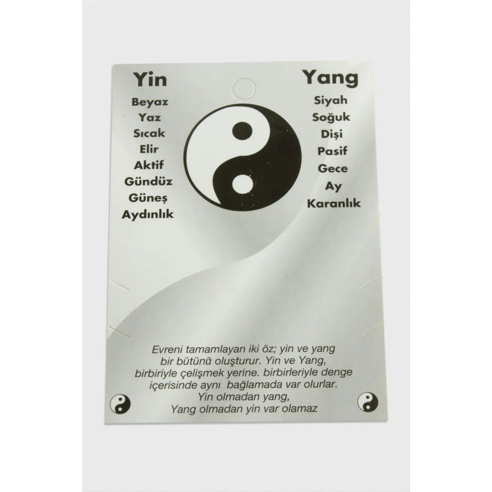 2li Yin Yang Bileklik Kartı-Beyaz