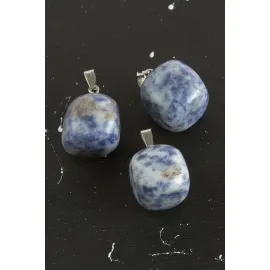 Sodalit Doğaltaş Kolye Ucu-Açık Mavi