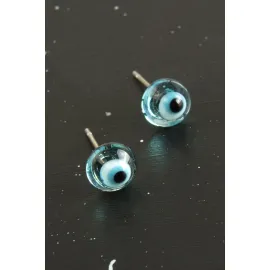 Nazar Cam Küpe-Açık Mavi