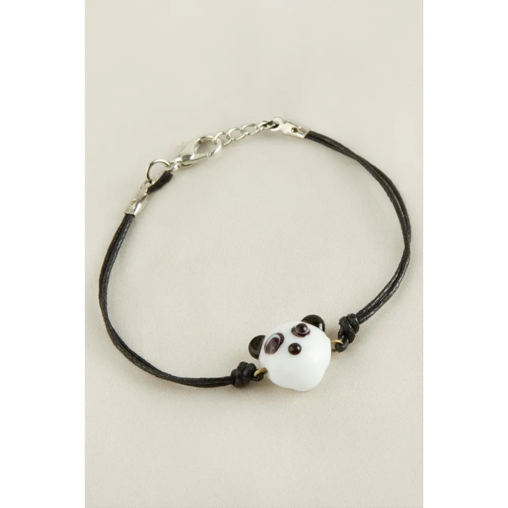 Panda Cam Bileklik-Beyaz