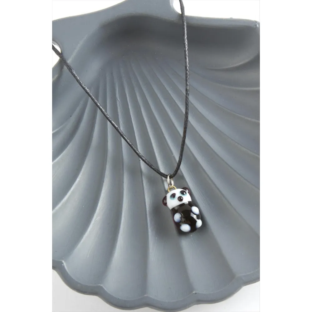 Panda Cam Kolye-Siyah