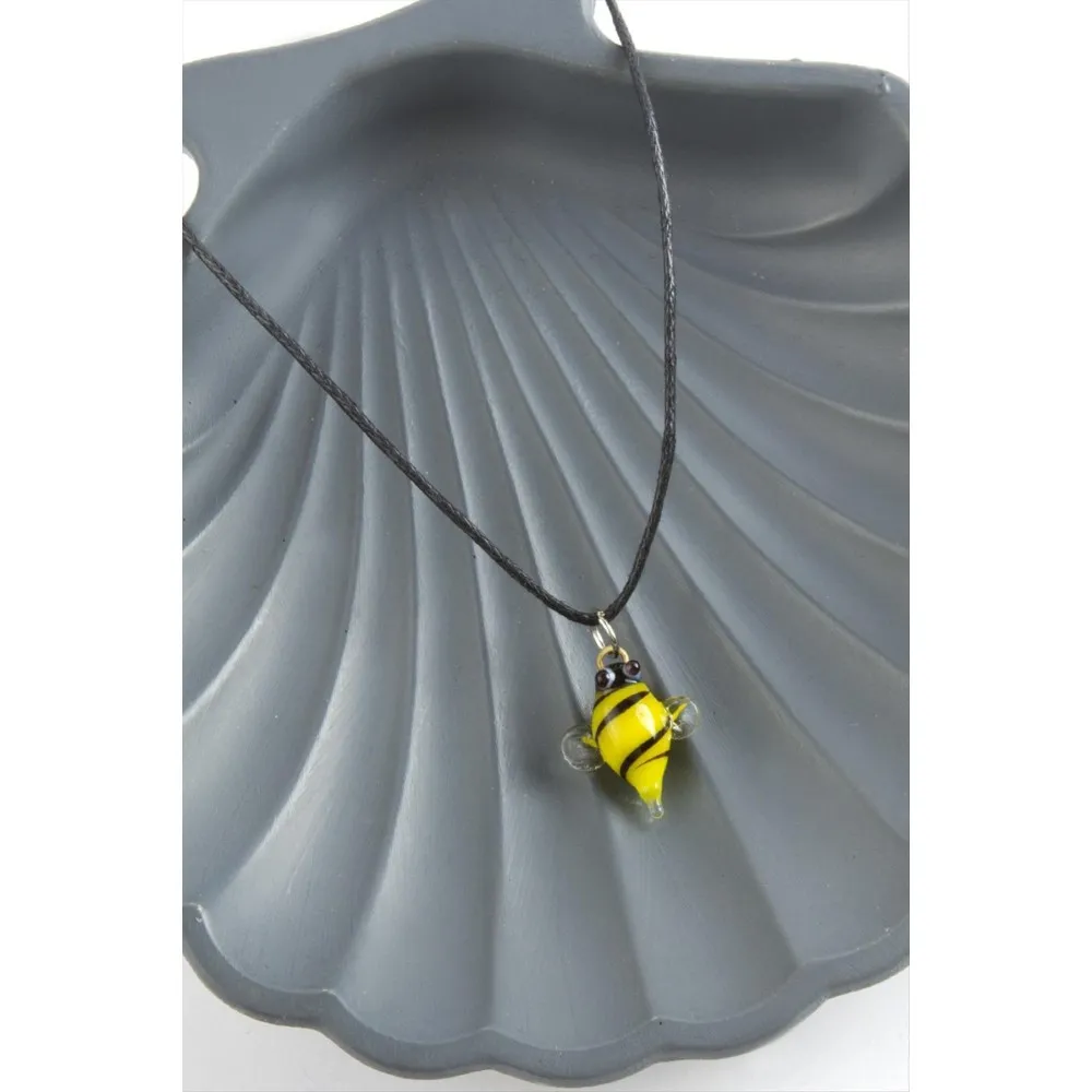Arı Cam Kolye-Sarı