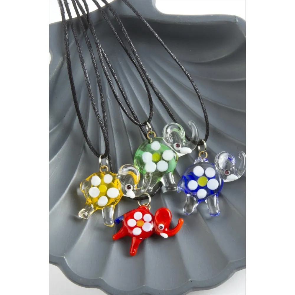 Fil Cam Kolye-Renkli