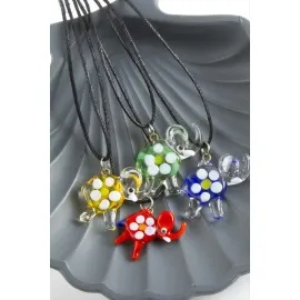 Fil Cam Kolye-Renkli