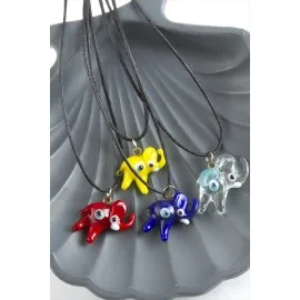 Fil Cam Kolye-Renkli