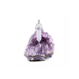 Kuvars Point Kolye Ucu-Beyaz