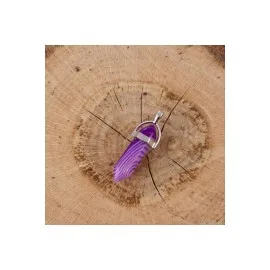 Akik Point Kolye Ucu-Mor