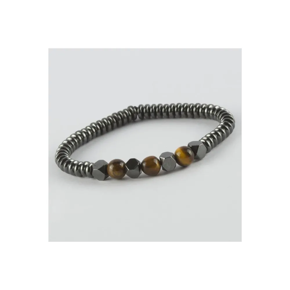 Kaplangözü - Hematit - Mat Onix Doğaltaş Bileklik-Antrasit