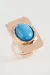 Dikdörtgen Turkuaz Taşlı Yüzük-Roz