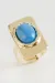 Dikdörtgen Turkuaz Taşlı Yüzük-Sarı