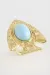 Balık Turkuaz Taşlı Yüzük-Sarı