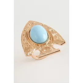 Balık Turkuaz Taşlı Yüzük-Roz