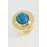 Oval Turkuaz Taşlı Yüzük-Sarı