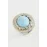 Oval Turkuaz Taşlı Yüzük-Gümüş Rengi