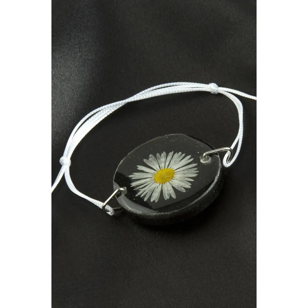 Papatya Epoksi Bileklik-Siyah