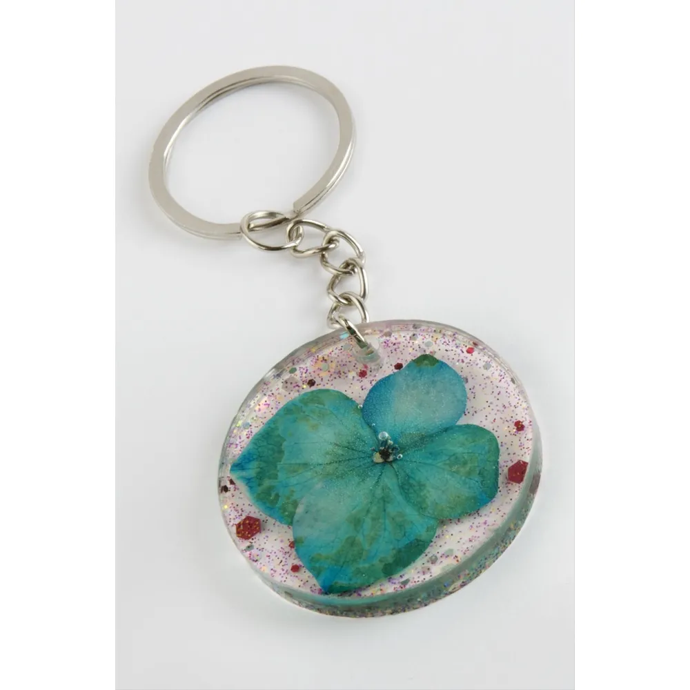 Ortanca Epoksi Anahtarlık-Yeşil