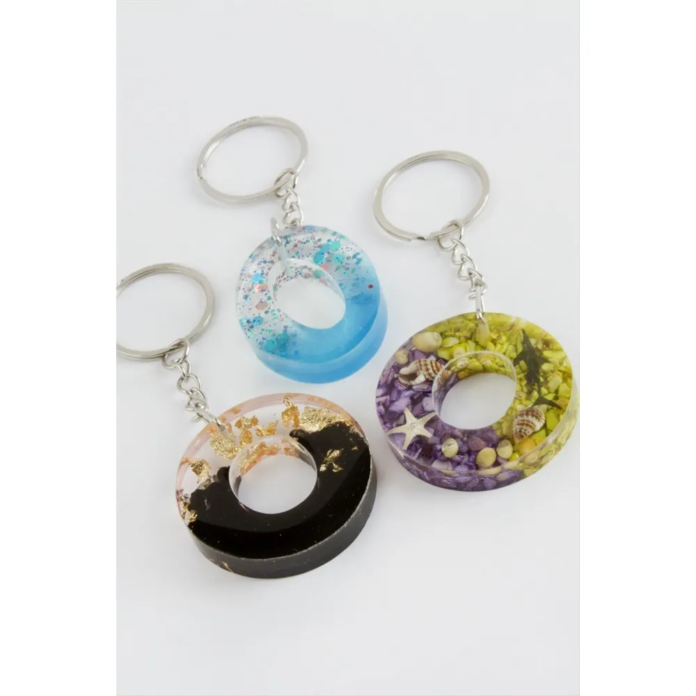 O Harfli Epoksi Anahtarlık-Renkli