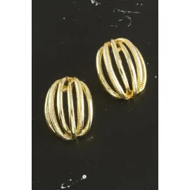 Karpuz Yeni Sezon Metal Küpe-Sarı