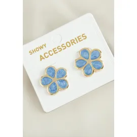 Papatya Yeni Sezon Mineli Küpe-Lila