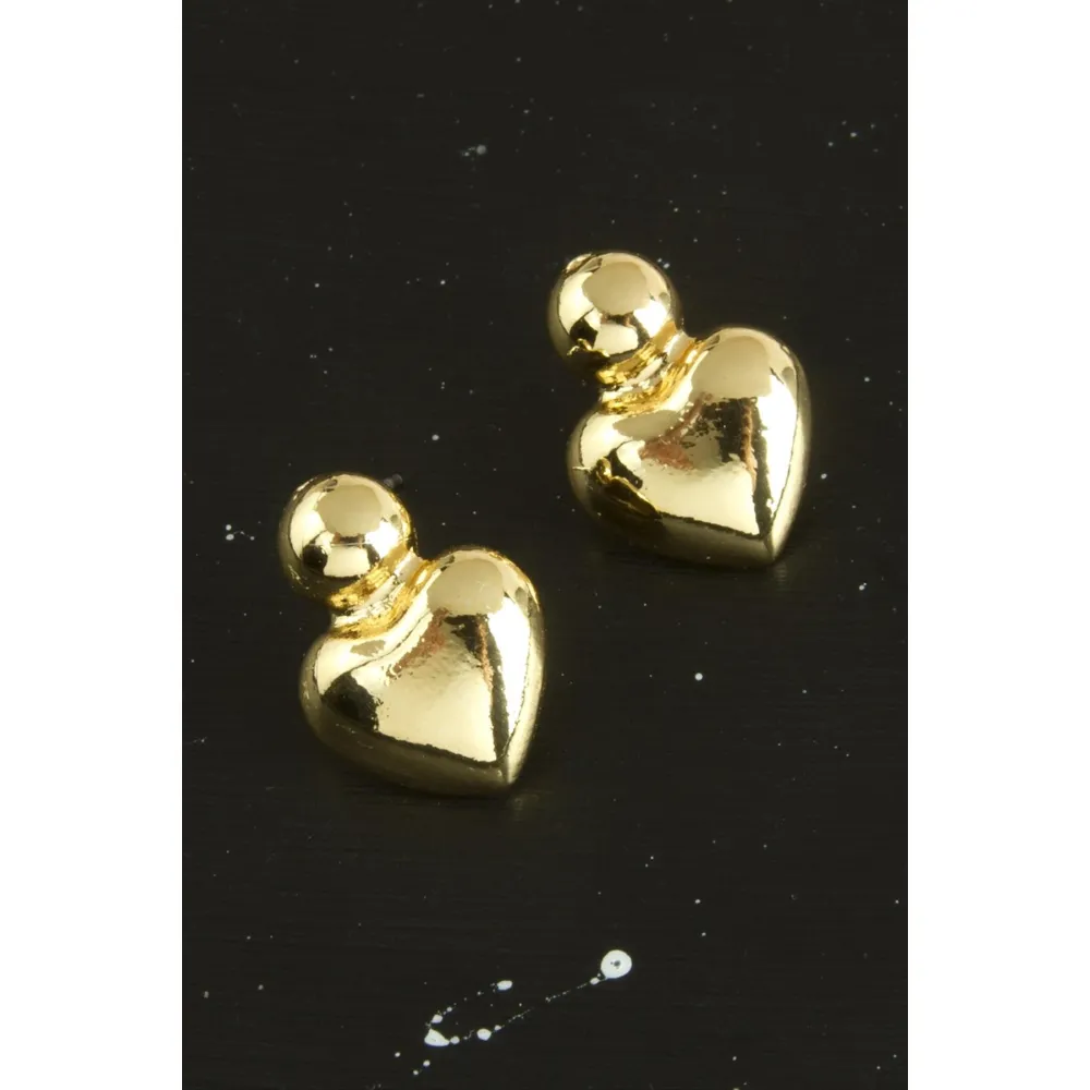 Kalp Yeni Sezon Metal Küpe-Sarı