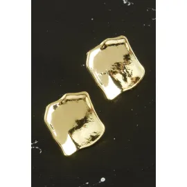 Kare Yeni Sezon Metal Küpe-Sarı