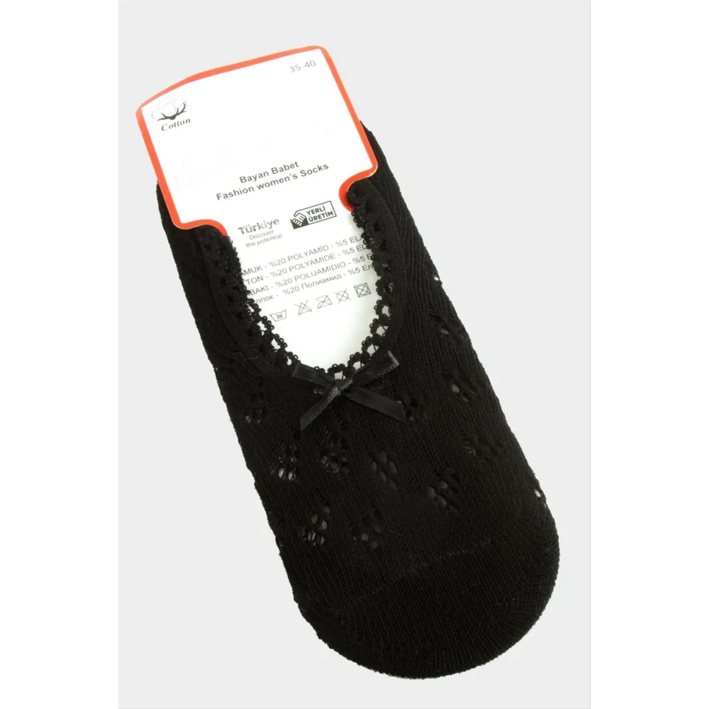 Dantel Babet Çorap-Krem