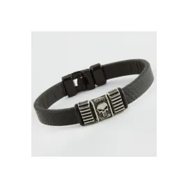 Kuru Kafa Kaliteli Suni Deri Bileklik-Siyah