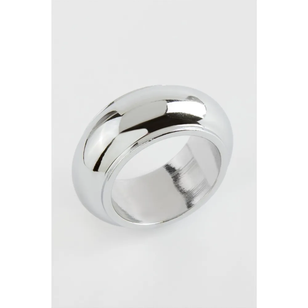 Bombeli Metal Yüzük-Gümüş Rengi