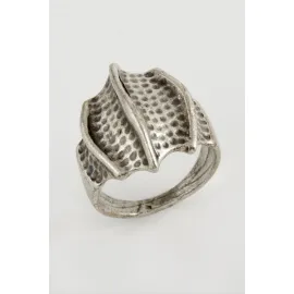 Osmanlı İşlemeli Metal Yüzük-Gümüş Rengi