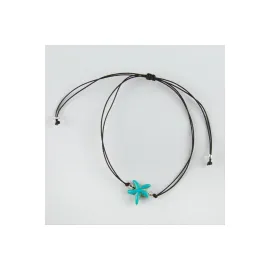 Deniz Yıldızı Figürlü Turkuaz Taşlı Bileklik-Turkuaz