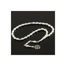Çizgili Metal Tesbih 0,6 mm-Gümüş Rengi