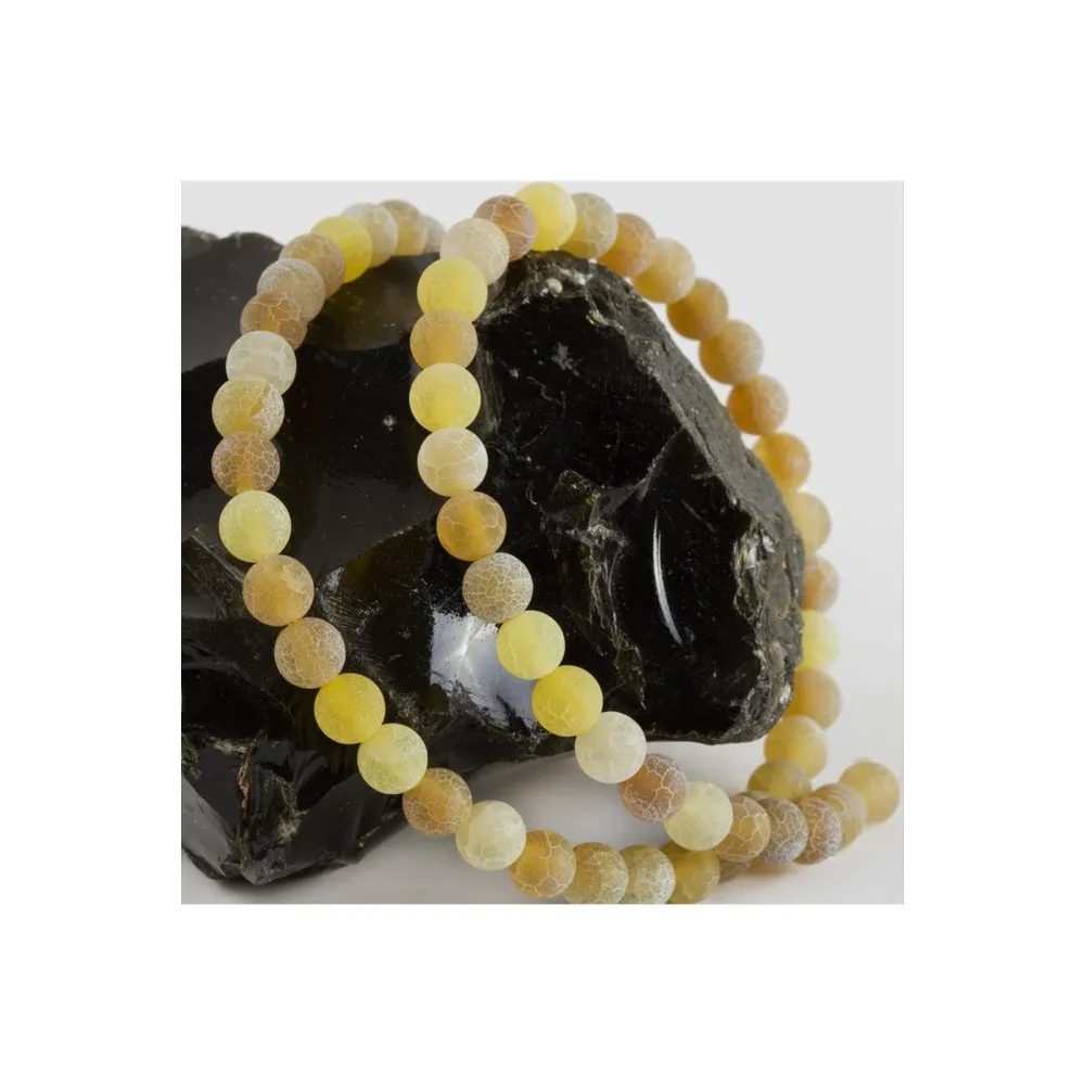 6 Mm Mat Akik Taşı-Sarı