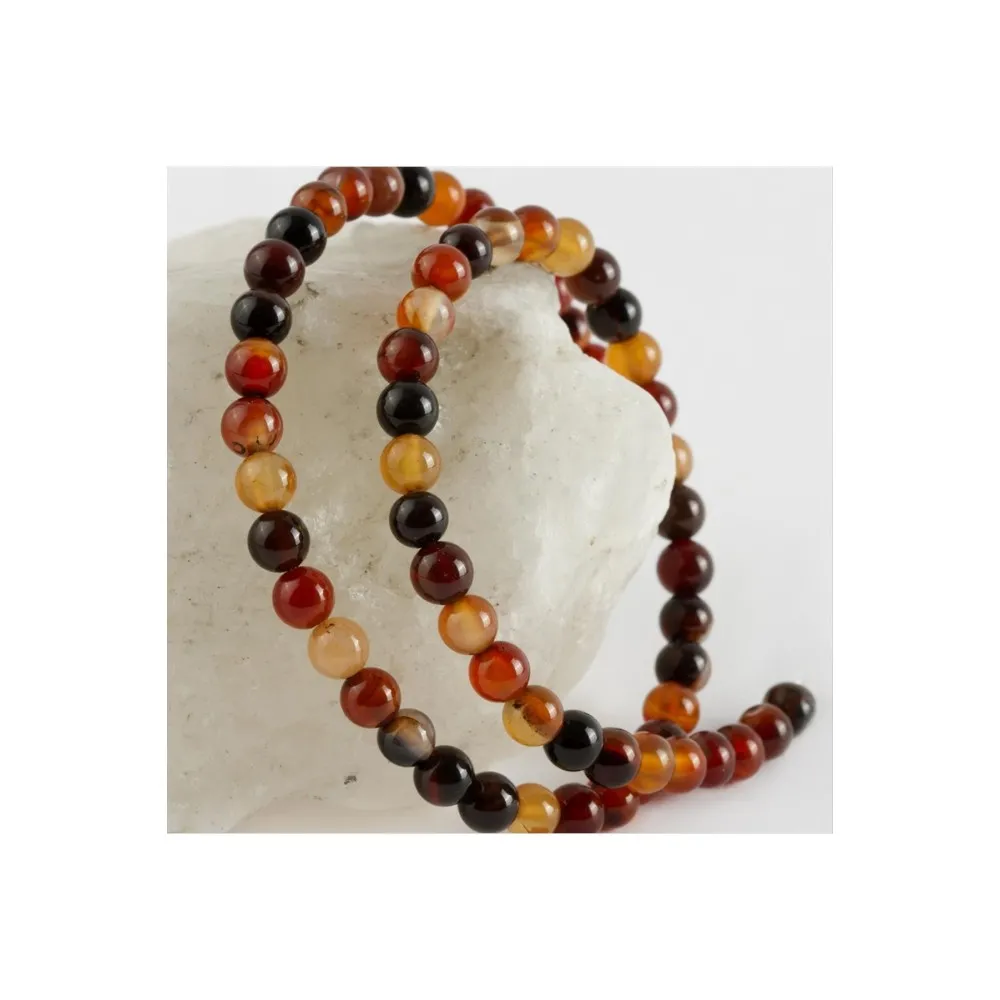 6 Mm Parlak Akik Taşı-Kahverengi