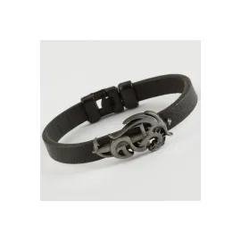 Ejderha Kaliteli Suni Deri Bileklik-Siyah