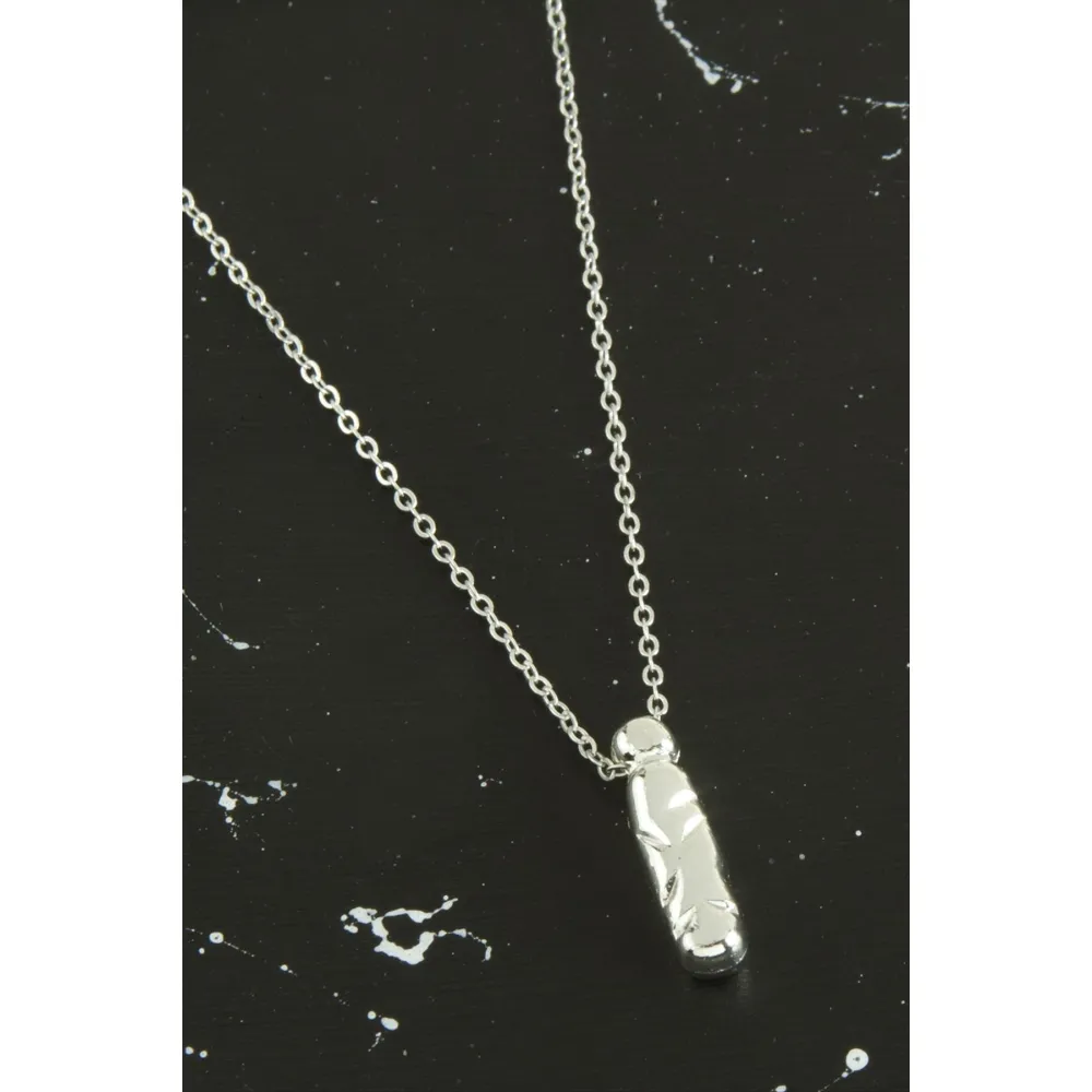 İ Harfli Balon Kolye-Gümüş Rengi