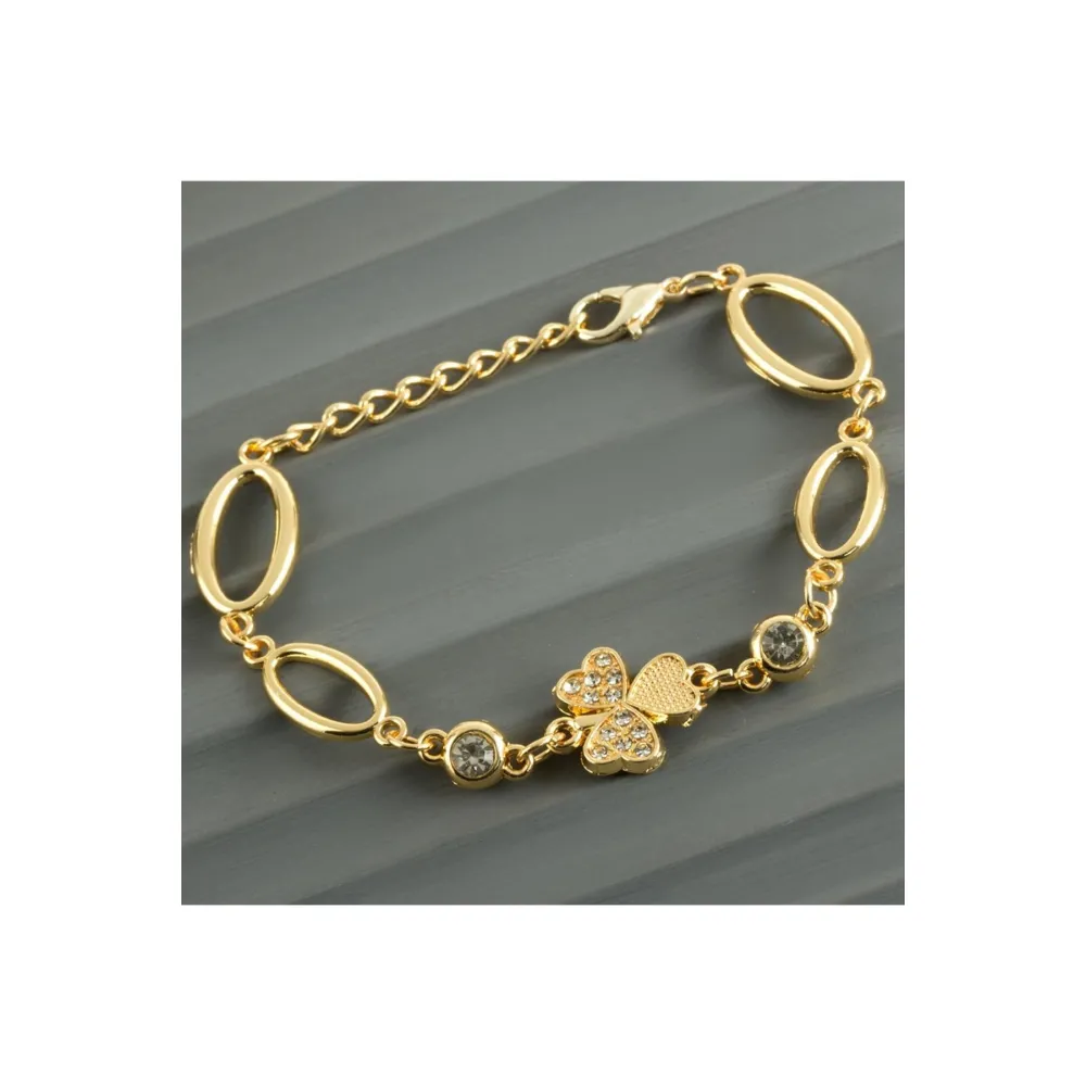 Yonca Taşlı Trend Bileklik-Sarı