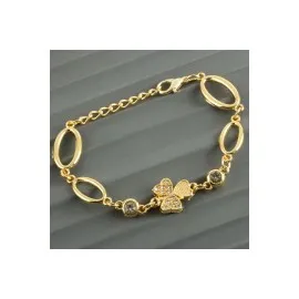 Yonca Taşlı Trend Bileklik-Sarı