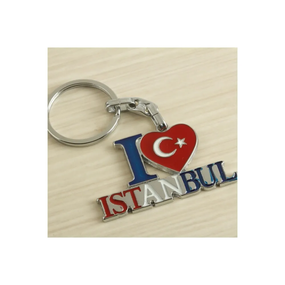 İstanbul Yazılı Metal Anahtarlık-Renkli