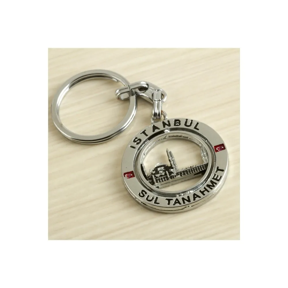 İstanbul Yazılı Metal Anahtarlık-Gümüş Rengi