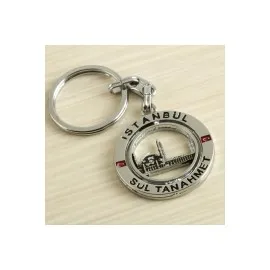İstanbul Yazılı Metal Anahtarlık-Gümüş Rengi