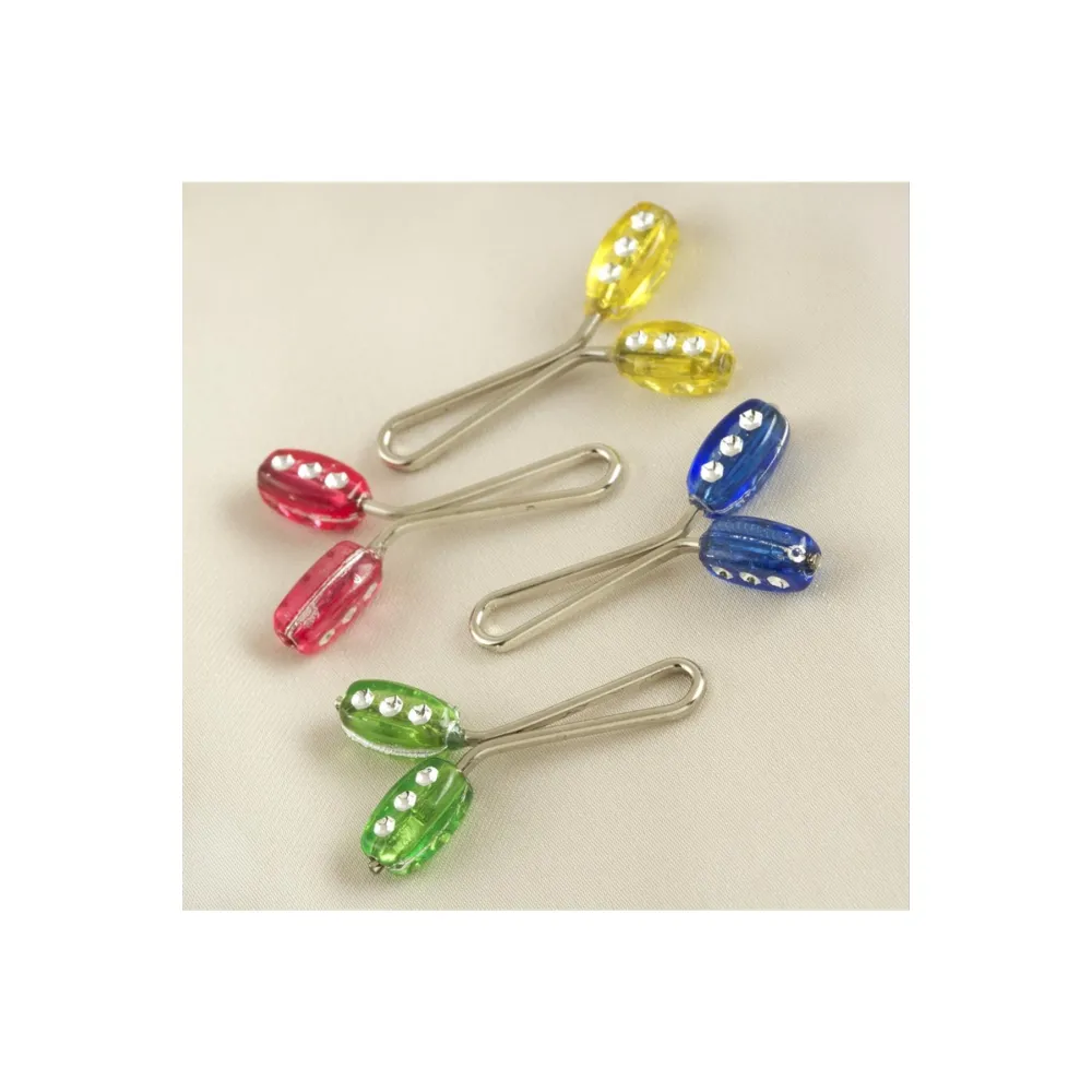 Taşlı Oval Klipsi Firkete-Renkli