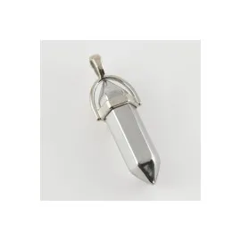 Hematit Point Kolye Ucu-Gümüş Rengi