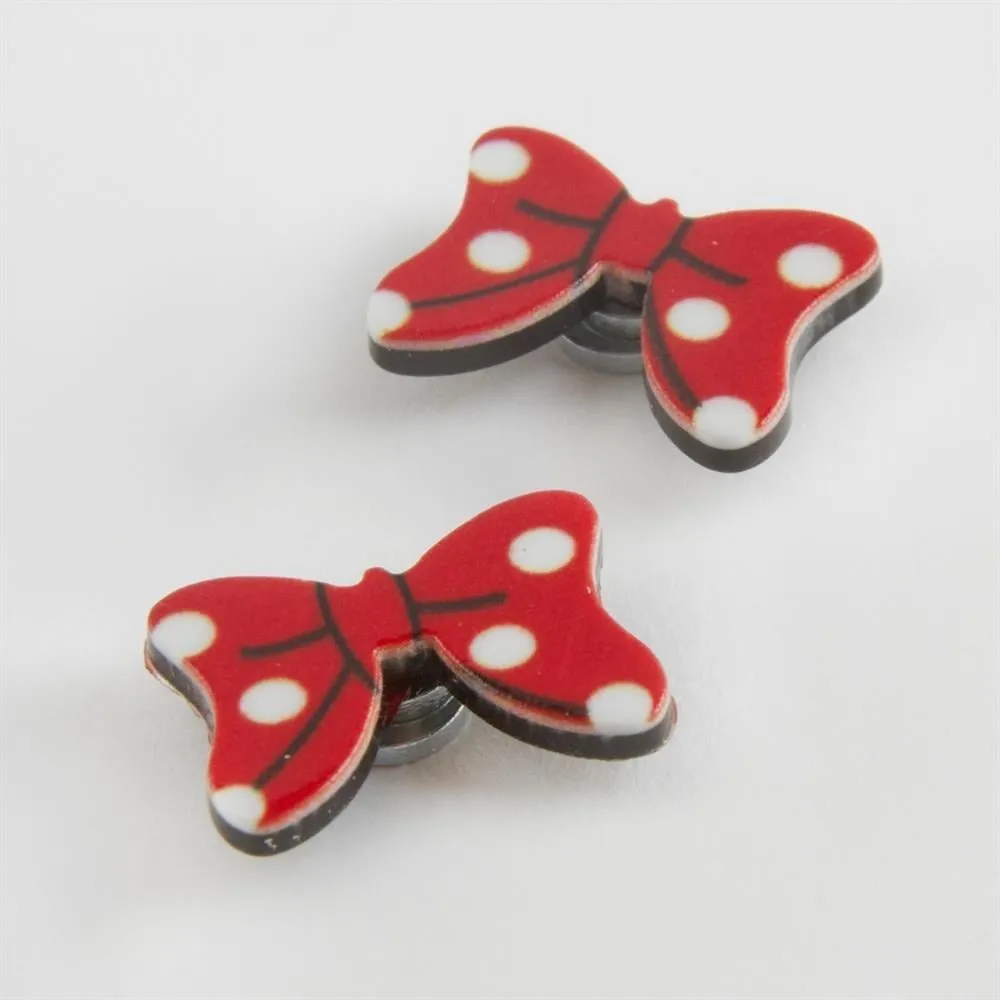 Fiyong Mıknatıslı Plastik Çocuk Küpesi-Kırmızı