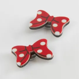 Fiyong Mıknatıslı Plastik Çocuk Küpesi-Kırmızı