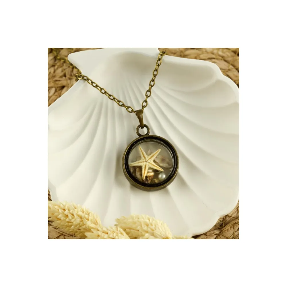 Deniz Yıldızı Canlı Kolye-Antik