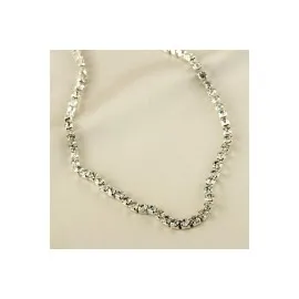 Şerit Taşlı Kolye-Gümüş Rengi