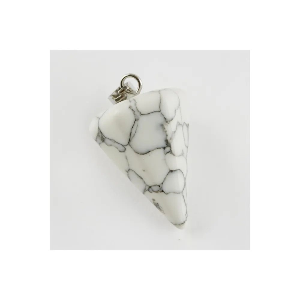 Havlit Pandül Doğaltaş Kolye Ucu-Beyaz