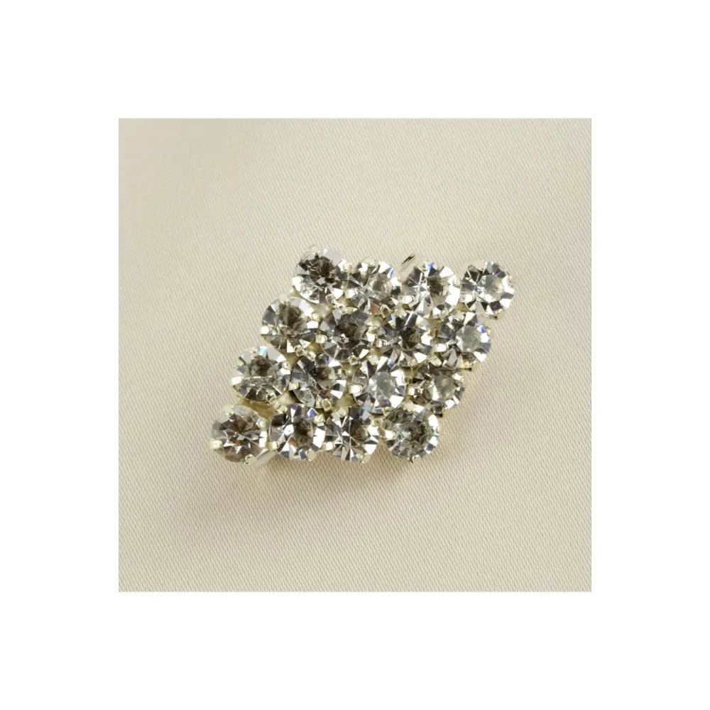 Zikzak Taşlı Broş-Gümüş Rengi