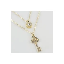 Anahtar Figürlü Yeni Sezon İkili Kolye-Sarı