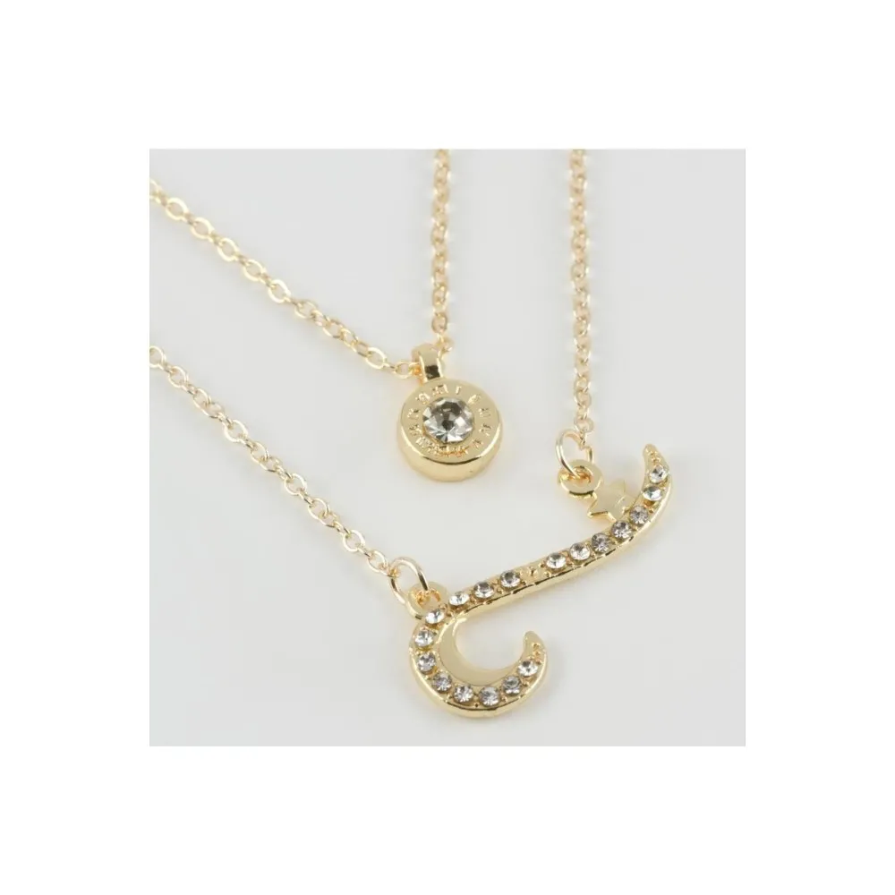 Yıldız Figürlü Yeni Sezon İkili Kolye-Sarı